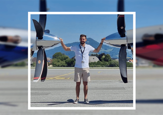 Hans Jet Team Member, Mathias, alongside both aircrafts